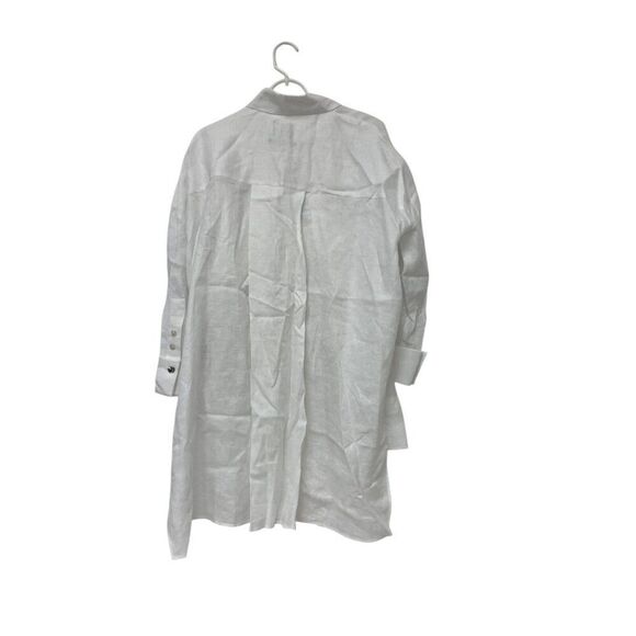 Massimo Dutti Womens Button Up Shirt S Small White Lined Oversized 9418/952 NWT - Picture 5 of 14